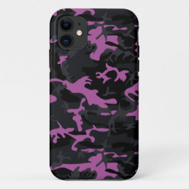 Capa Para iPhone 11 Camo de realces cor-de-rosa com som