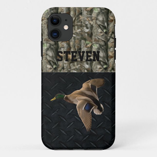 Capa Para iPhone 11 Camo Mallard Pato Caçando Esportes (Verso)