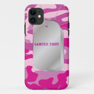 Capa Para iPhone 11 Camo Rosa PixDezines+Cão+Etiquetas
