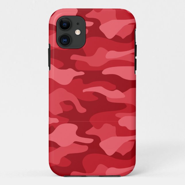 Capa Para iPhone 11 Camo Vermelho Imperial Monocor (Verso)