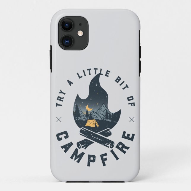 Capa Para iPhone 11 Campanha legal de campismo sob montanhas Stars (Verso)