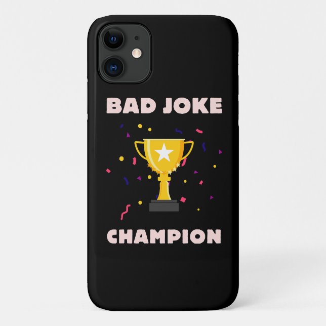 Capa Para iPhone 11 Campeão de Piadas Ruins (Verso)