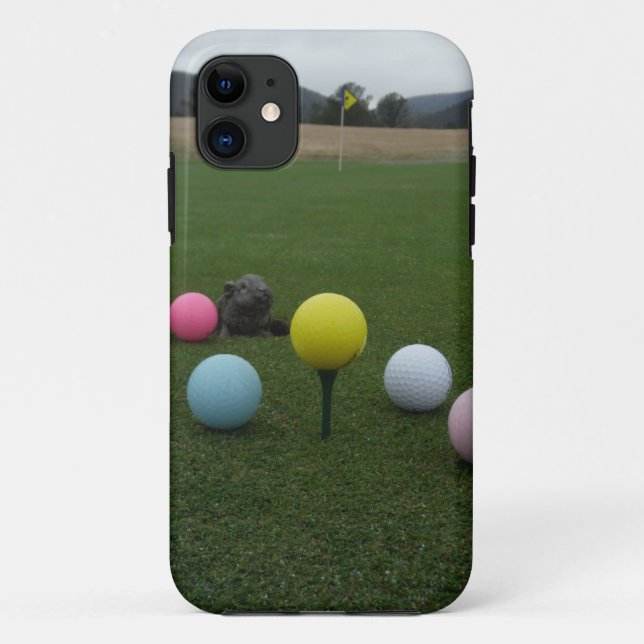 Capa Para iPhone 11 campo de golfe da montanha páscoa (Verso)