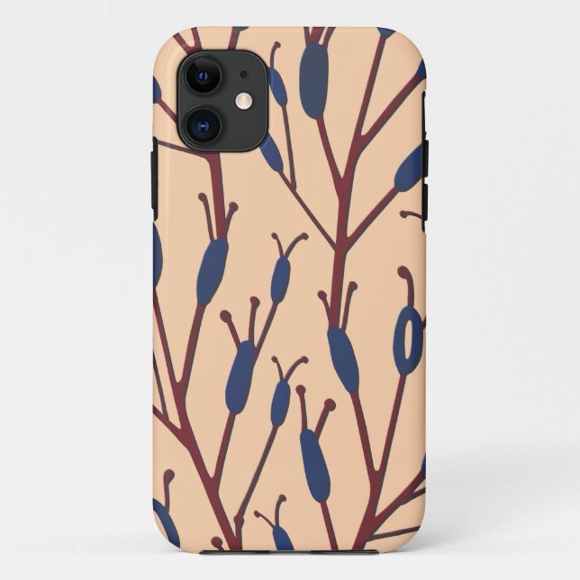 Capa Para iPhone 11 Campo de Rabos de Gato contra um Fundo de Pêssego (Verso)