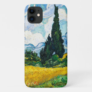 Capa Para iPhone 11 Campo de Trigo com Ciprestes de Vincent Van Gogh