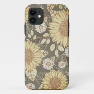 Capa Para iPhone 11 Campo Floral Jardim Girassol Amarelo