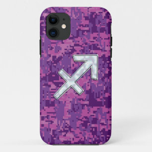 Capa Para iPhone 11 Camuflagem de Digitas do rosa do símbolo do