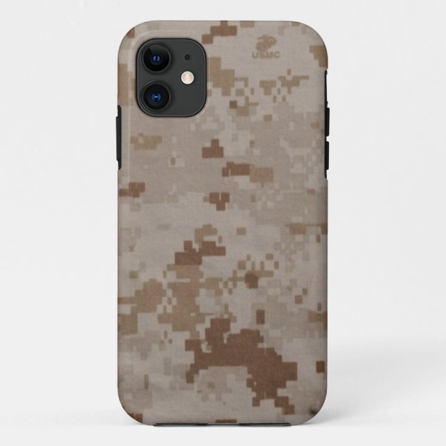 Capa Para iPhone 11 Camuflagem do deserto do USMC (Verso)