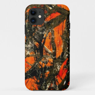 Capa Para iPhone 11 "Camuflagem do ramo de árvore alaranjada "