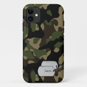 Capa Para iPhone 11 Camuflagem Militar de Forrest Trees e Foliage