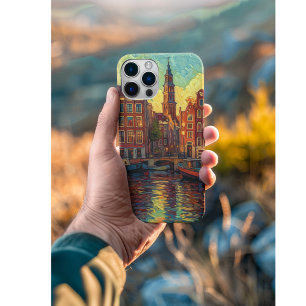 Capa Para iPhone 11 Canal Amsterdã guarda estilo van Gogh