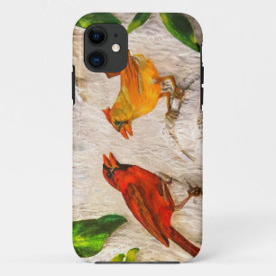 Capa Para iPhone 11 Canto de Redbirds do amor