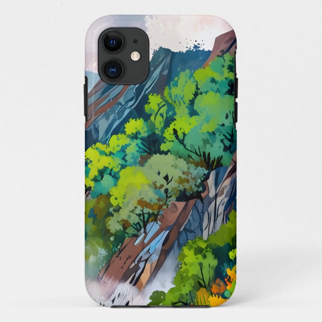 Capa Para iPhone 11 Canvas da natureza (Verso)