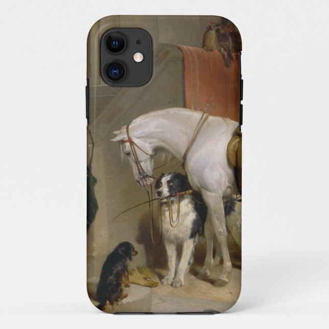 Capa Para iPhone 11 Cão-cavalo Favoritos pintura arte Landseer (Verso)