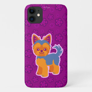 Capa Para iPhone 11 Cão de desenho animado de Kawaii Short Hair Yorki