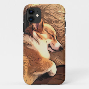 Capa Para iPhone 11 Cão do Corgi de Galês do Pembroke do sono
