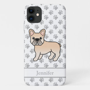 Capa Para iPhone 11 Cão e Nome da Caricatura em Branco