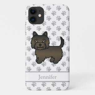 Capa Para iPhone 11 Cão e nome do desenho animado do Cairn Terrier Cut