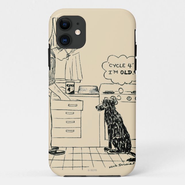 Capa Para iPhone 11 Cão que obtem mais velho (Verso)