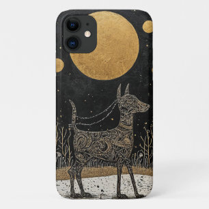 Capa Para iPhone 11 Cão Silhueta Estética Sombria Fantasia Amante de C