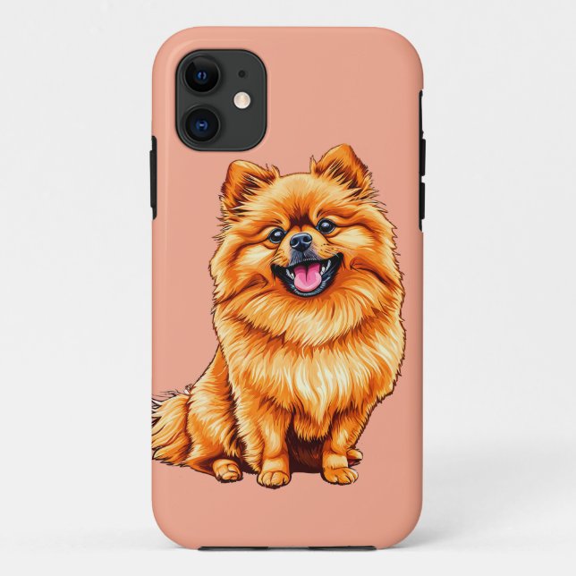 Capa Para iPhone 11 cão spitz japonês (Verso)