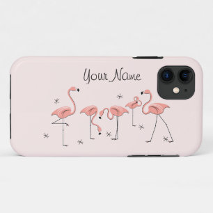 Capa Para iPhone 11 Capa de iPhone 11 'Nome' Grupo Rosa de Flamingos