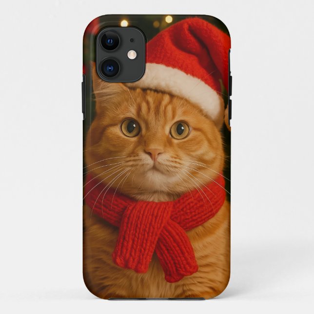 Capa Para iPhone 11 Capa de iPhone 11 Santa Cat (Verso)