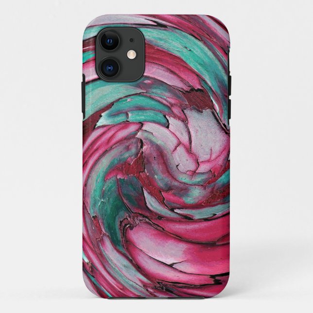 Capa Para iPhone 11 Capa de iPhone 5 abstrata rosa e azul turquesa (Verso)