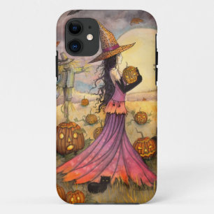 Capa Para iPhone 11 Capa de iPhone 5 Halloween Witch October Fields