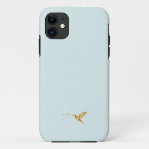 Capa Para iPhone 11 Capa de iPhone Azul e Dourado Minimalista Moderna