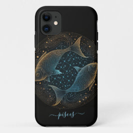Capa Para iPhone 11 Capa de iPhone Case-Mate de Peixes zodíaco preto e