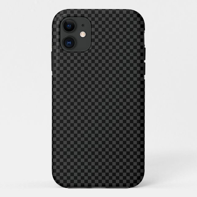 Capa Para iPhone 11 Capa de iPhone cinza escuro em preto com verificaç (Verso)