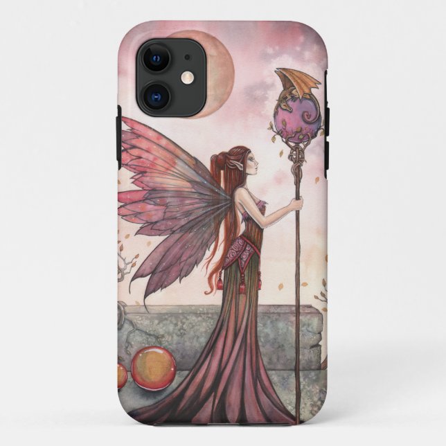 Capa Para iPhone 11 Capa de iPhone Fada Fantasia e Dragão (Verso)
