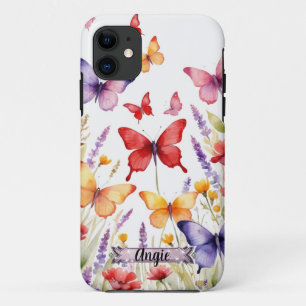 Capa Para iPhone 11 Capa de iPhone / iPad Campo de Lavanda Borboleta V