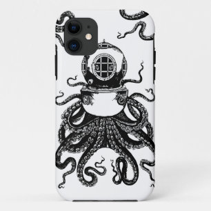 Capa Para iPhone 11 capacete do mergulho de Kraken do polvo de