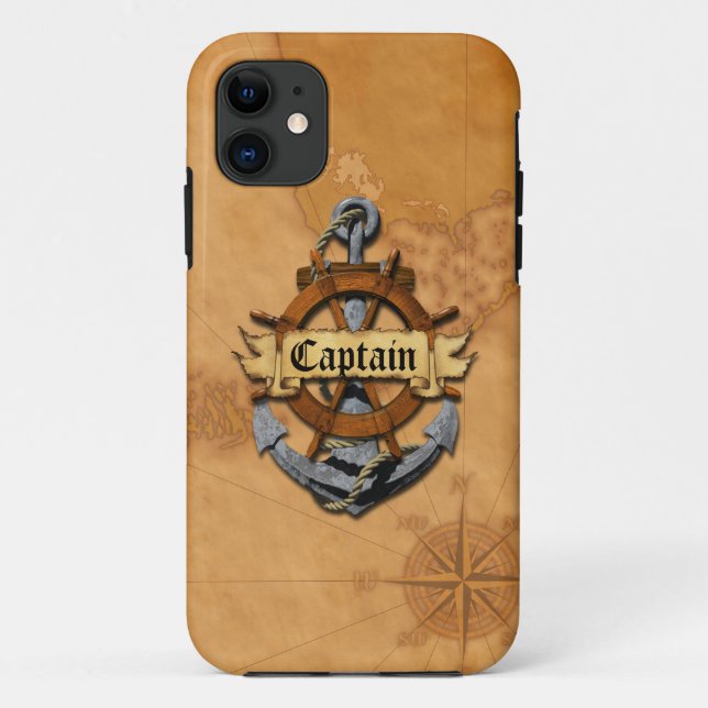 Capa Para iPhone 11 Capitão Âncora e roda (Verso)