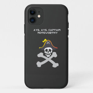 Capa Para iPhone 11 Capitão Notável Caveira e Ossos Cruzados Pirata