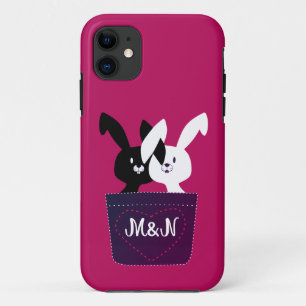 Capa Para iPhone 11 Caprichoso Coelhinho Vermelho Preto E Branco Amoro