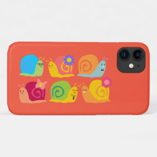 Capa Para iPhone 11 Caracóis felizes e bonitos