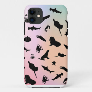 Capa Para iPhone 11 caranguejo-da-baleia-do-tubarão-sombra no oceano g