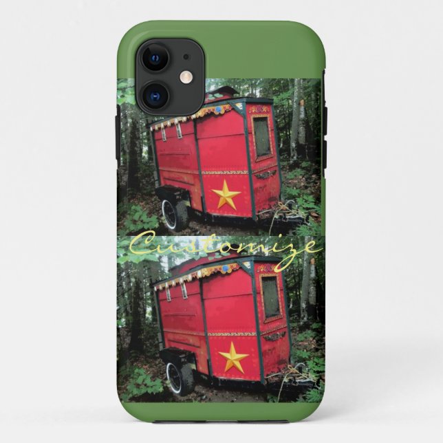 Capa Para iPhone 11 Caravana minúscula aciganada vermelha (Verso)