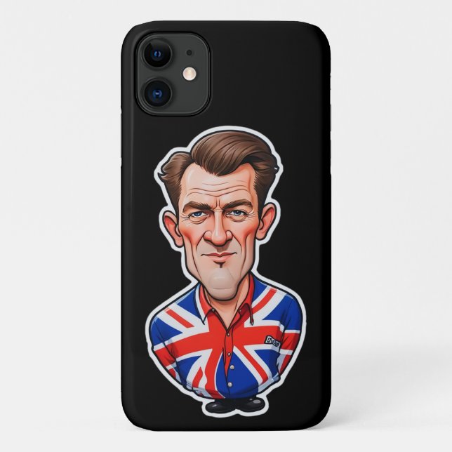 Capa Para iPhone 11 Caricatura Do Reino Unido Com Sindicato (Verso)