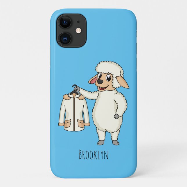 Capa Para iPhone 11 Carneiro bonito com cartografia de jaqueta (Verso)