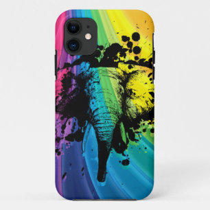 Capa Para iPhone 11 Carregando Elefante Bull no Rainbow Case-Mate iPho