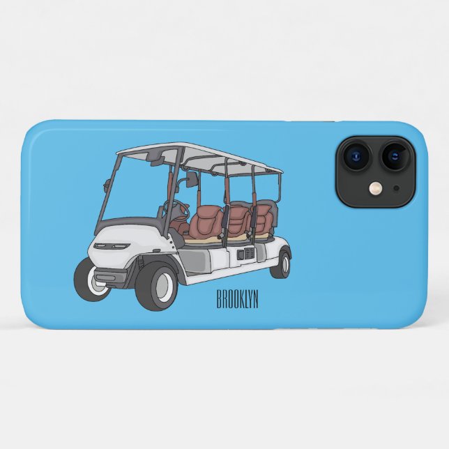 Capa Para iPhone 11 Carrinho de golfe / desenho animado de buggy de go (Verso (horizontal))