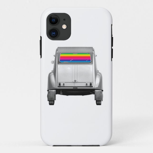 Capa Para iPhone 11 Carro + arco-íris (Verso)