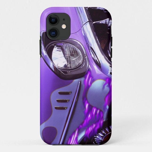 Capa Para iPhone 11 Carro clássico: Chevrolet com capô em chamas (Verso)