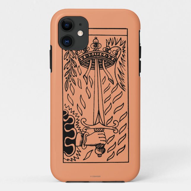 Capa Para iPhone 11 Cartão de Tarot: Ás das espadas (Verso)