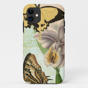 Capa Para iPhone 11 Cartão-postal com borboletas e flores
