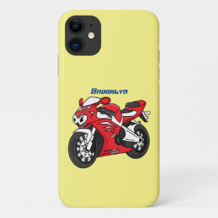 Capa Para iPhone 11 Cartografia de motocicleta vermelha-branca